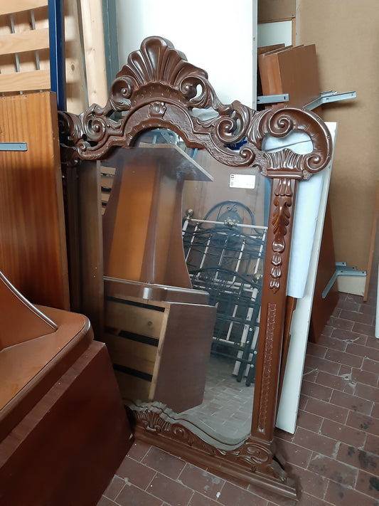 Specchio Da Consolle In Legno Intagliato