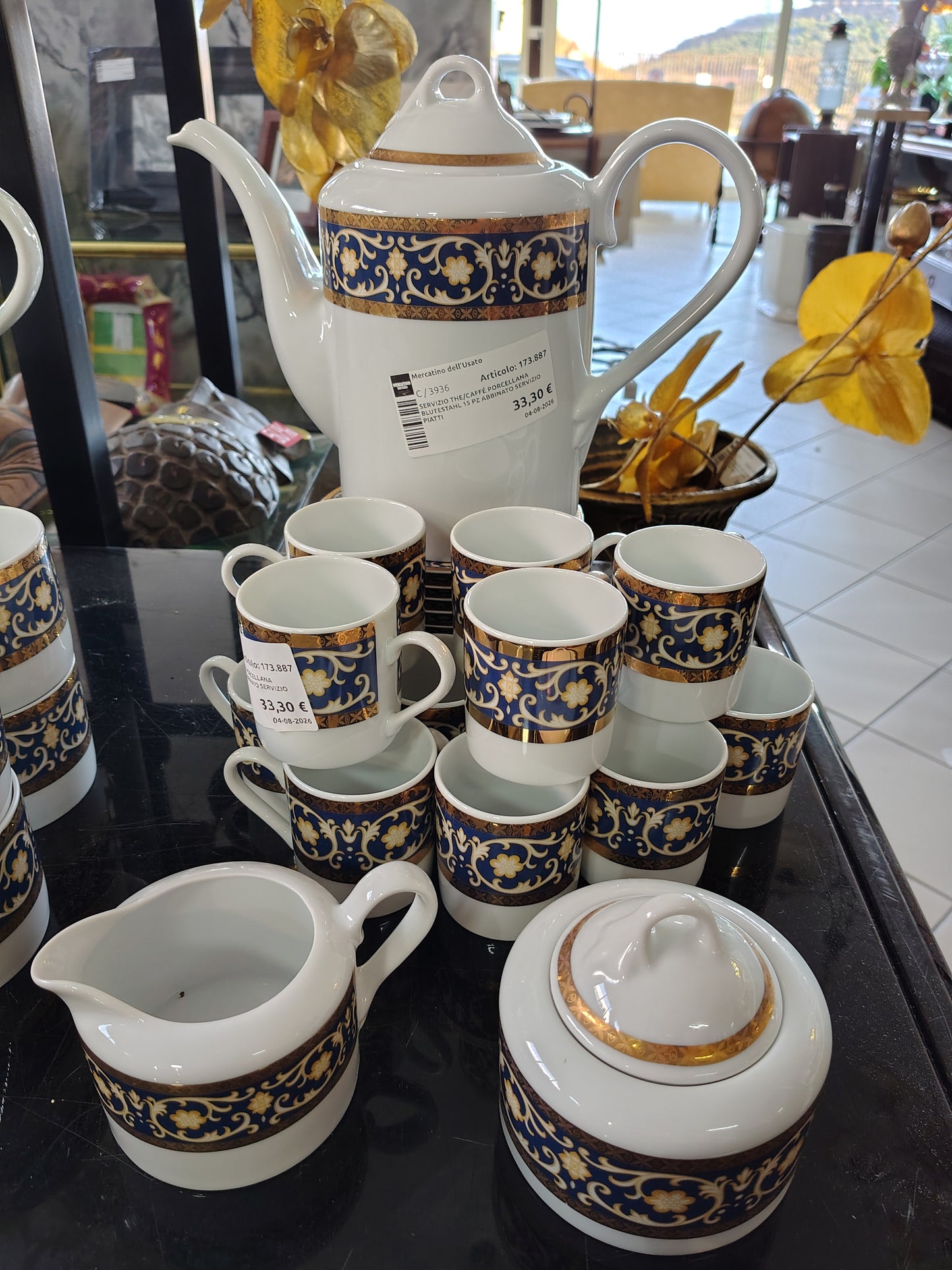 Servizio The/caffè Porcellana Blutestahl 15 Pz Abbinato Servizio Piatti