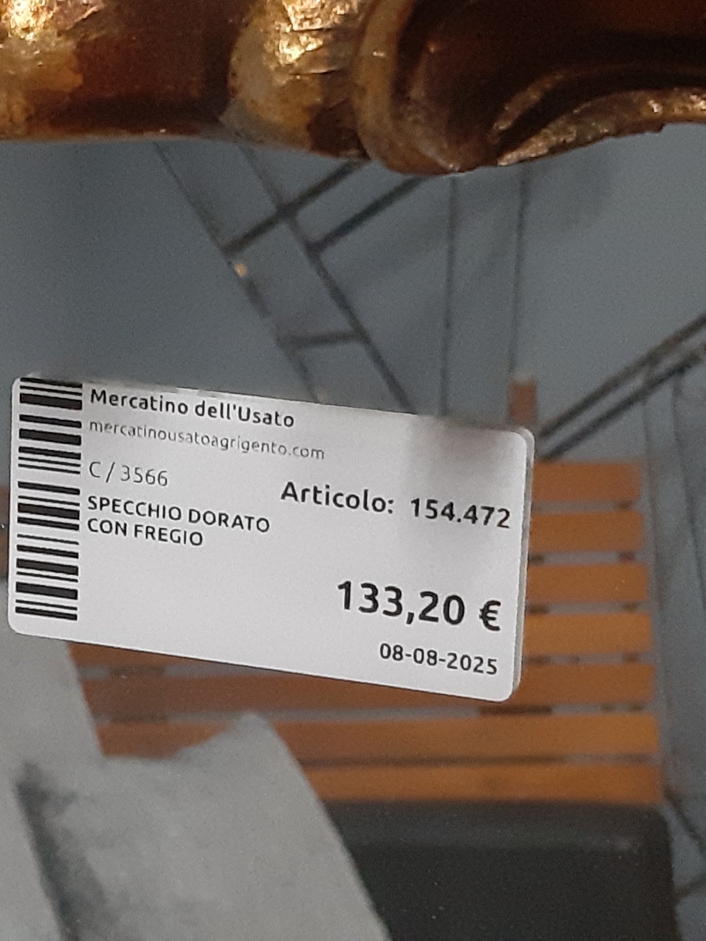 Specchio Dorato Con Fregio
