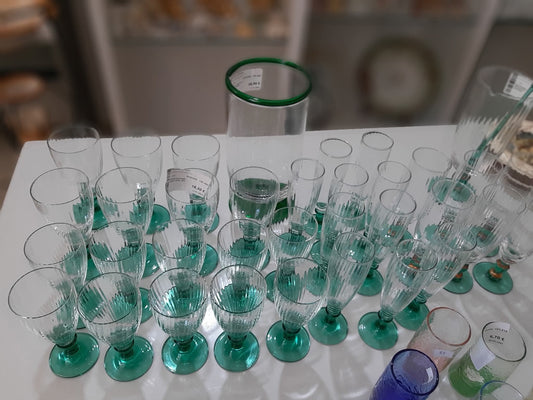 Servizio Bicchieri Gambo Verde 18pz