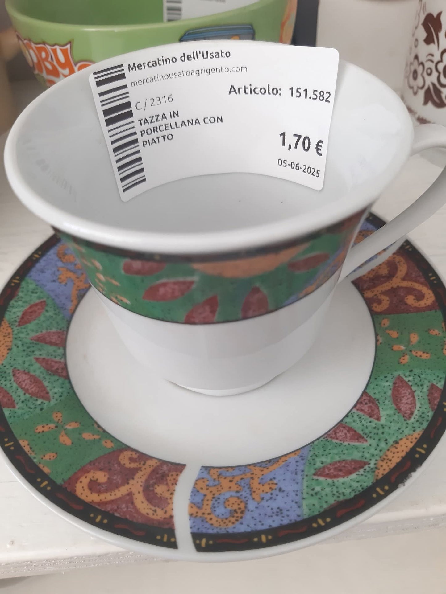 Tazza In Porcellana Con Piatto