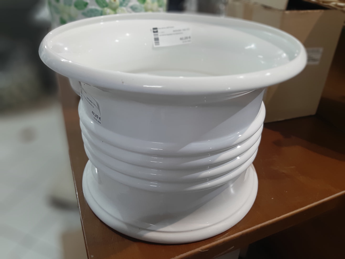 Cachepot Bianco In Ceramica
