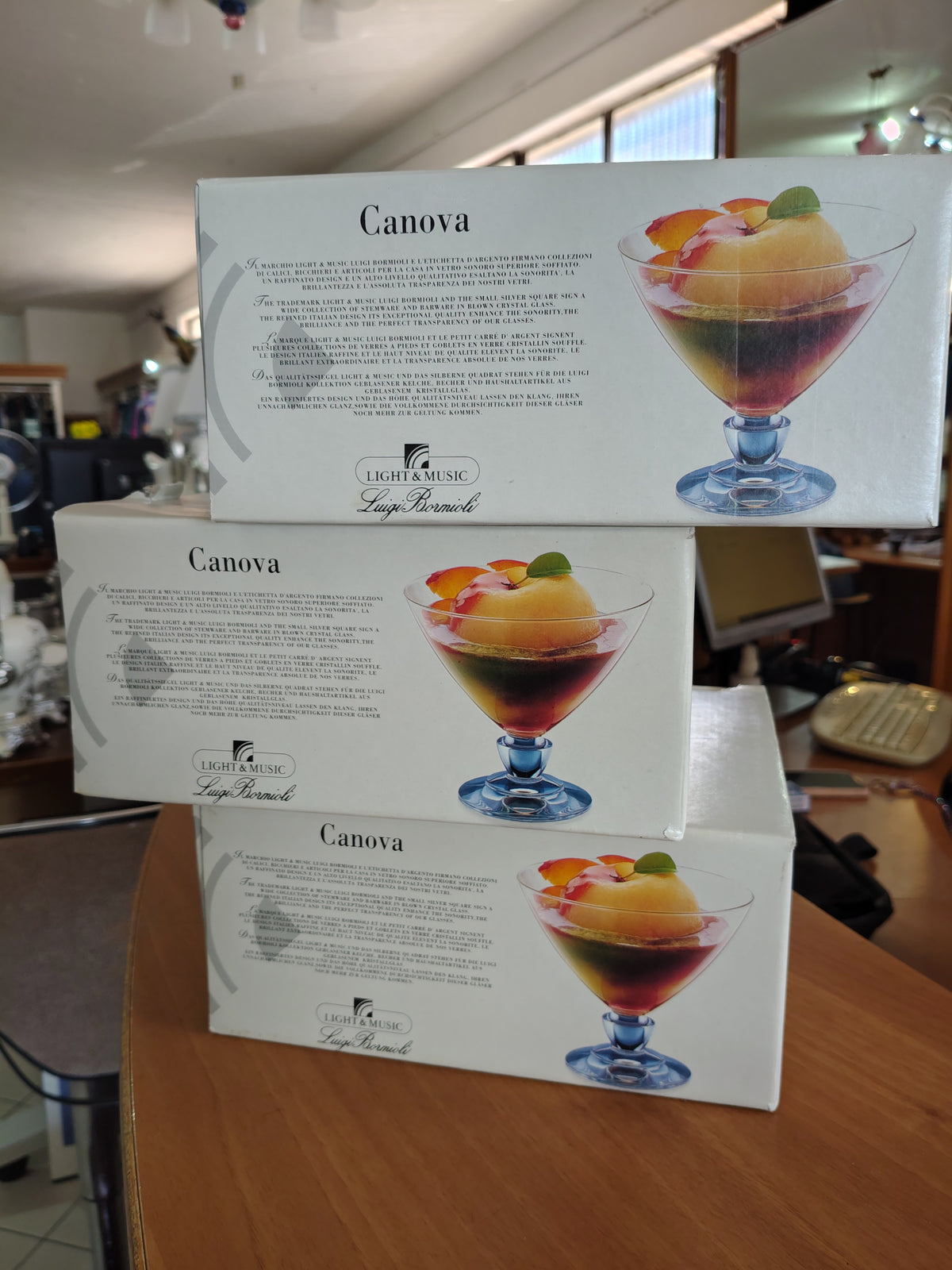 12 Coppe Da Dessert Gambo Azzurro