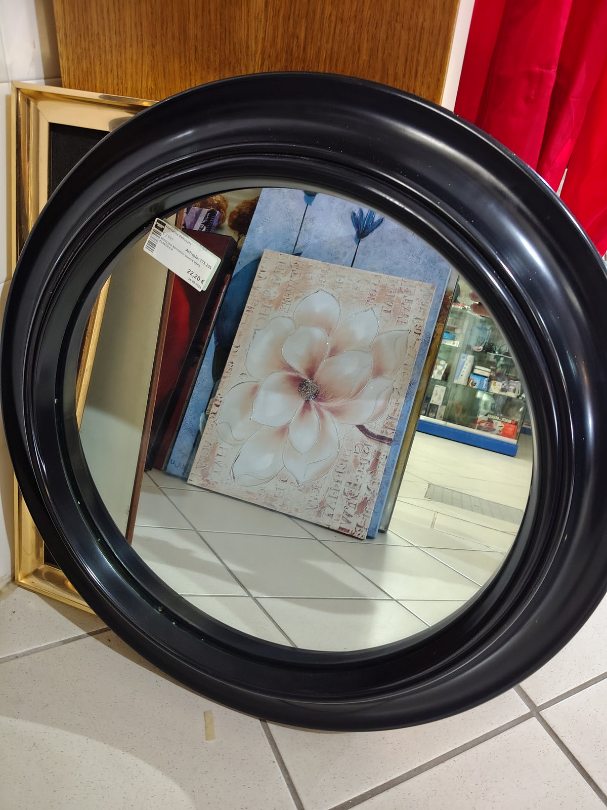 Specchio Rotondo Conice Nera Plastica R