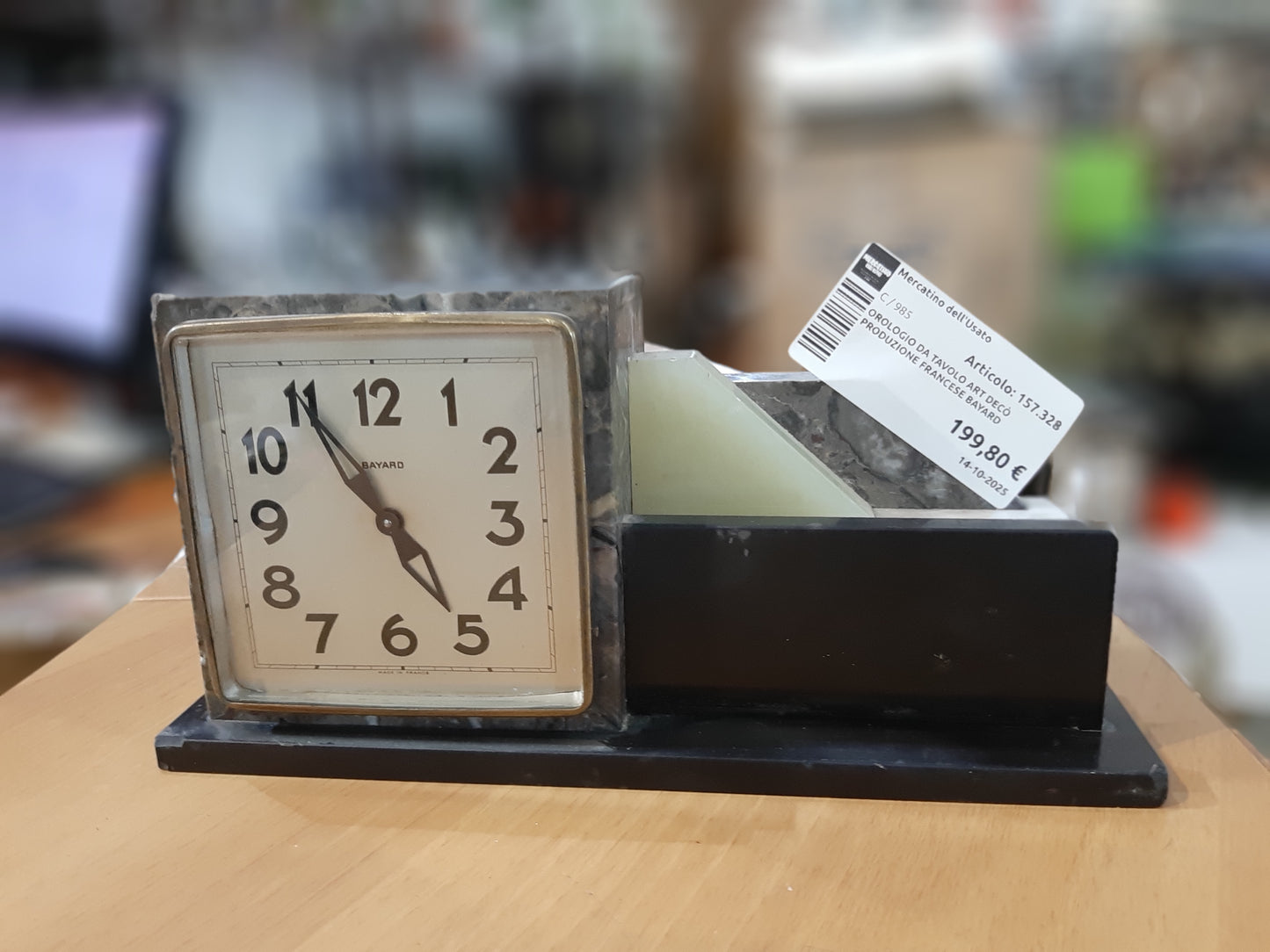 Orologio Da Tavolo Art Decò Produzione Francese Bayard