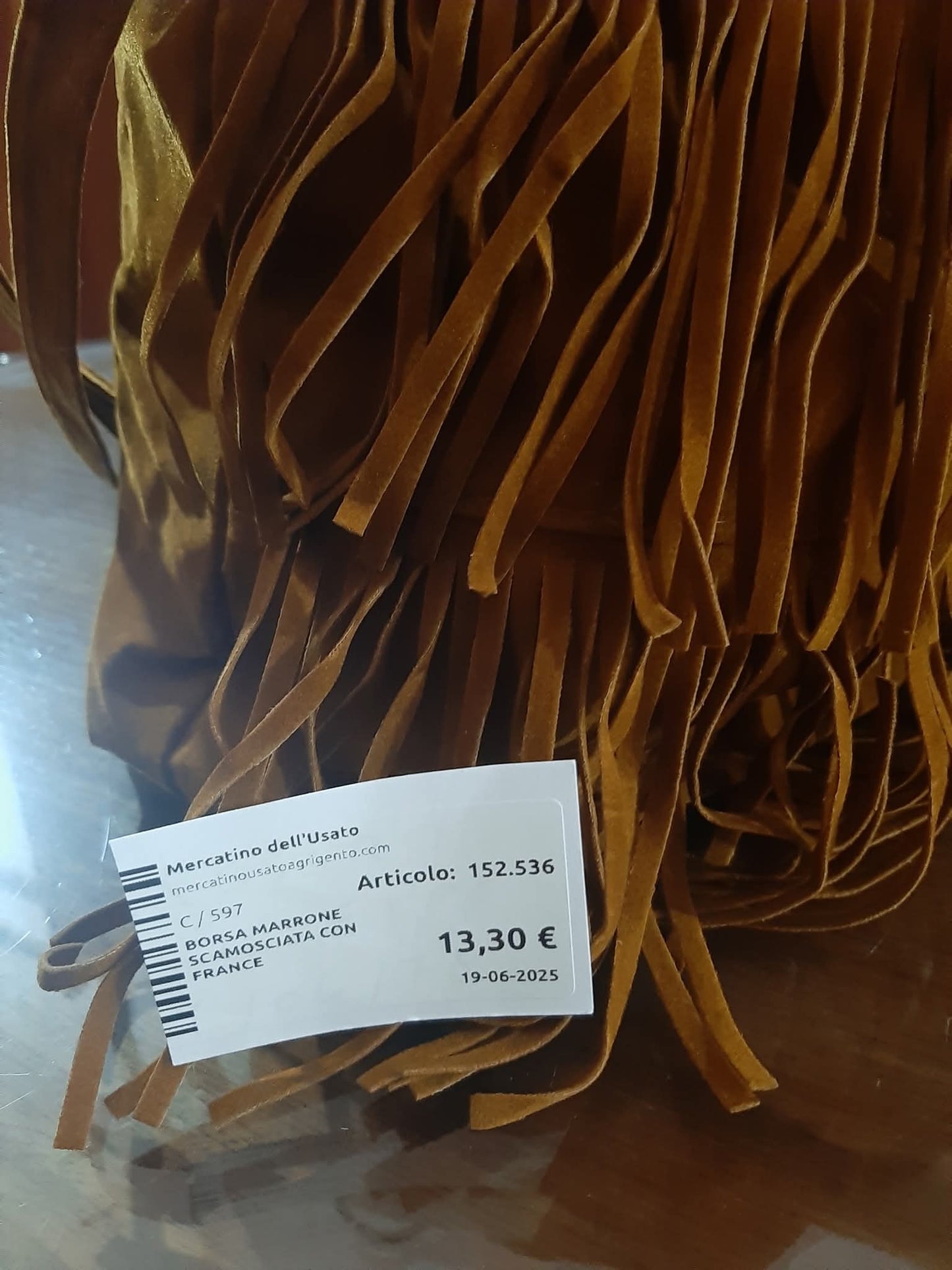 Borsa Marrone Scamosciata Con France