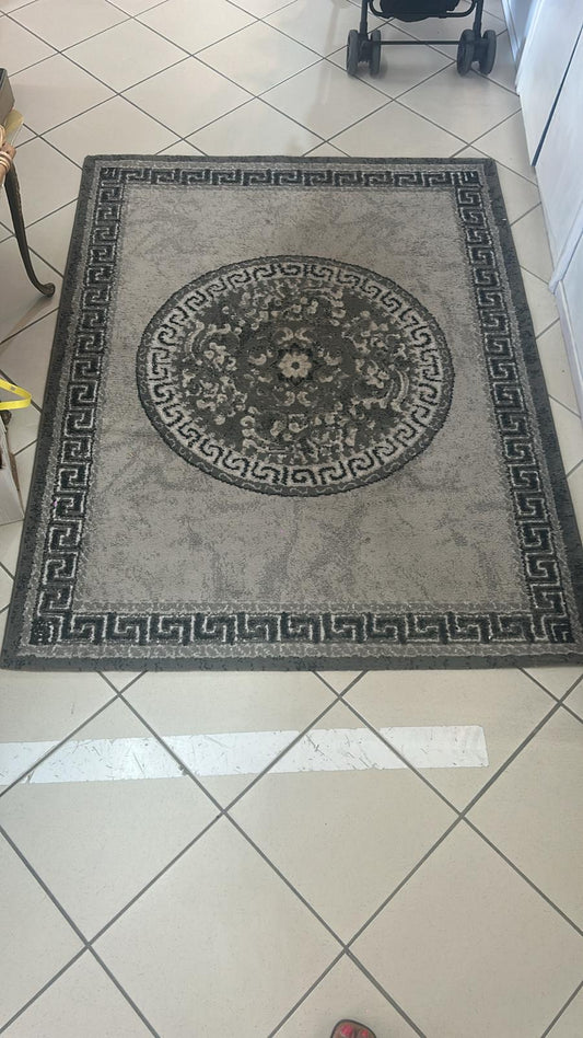Tappeto Grigio Con Brillantini Rosone Centrale 158x121