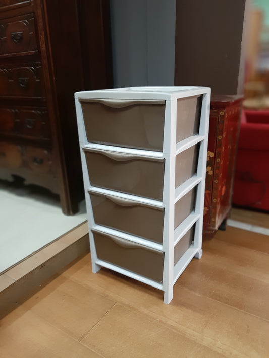 Cassettiera In Plastica  Azzurra 4 Cassetti