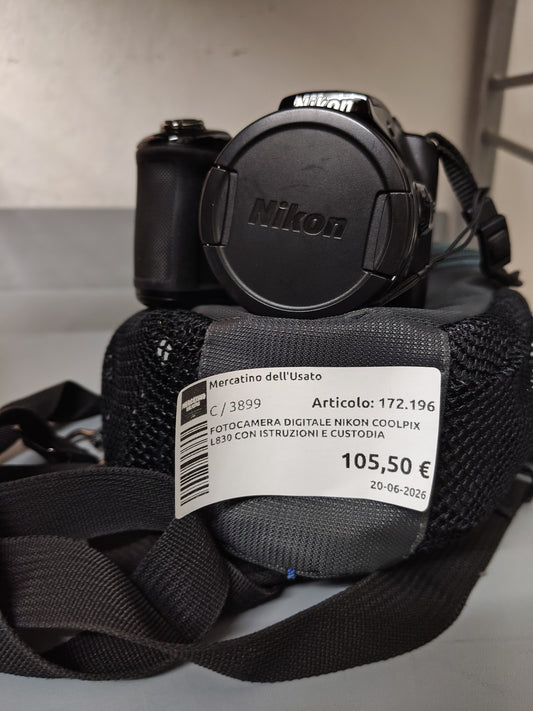Fotocamera Digitale Nikon Coolpix L830 Con Istruzioni E Custodia