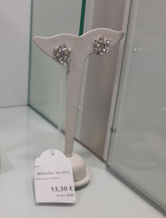 Orecchini Fiore Strass Vintage