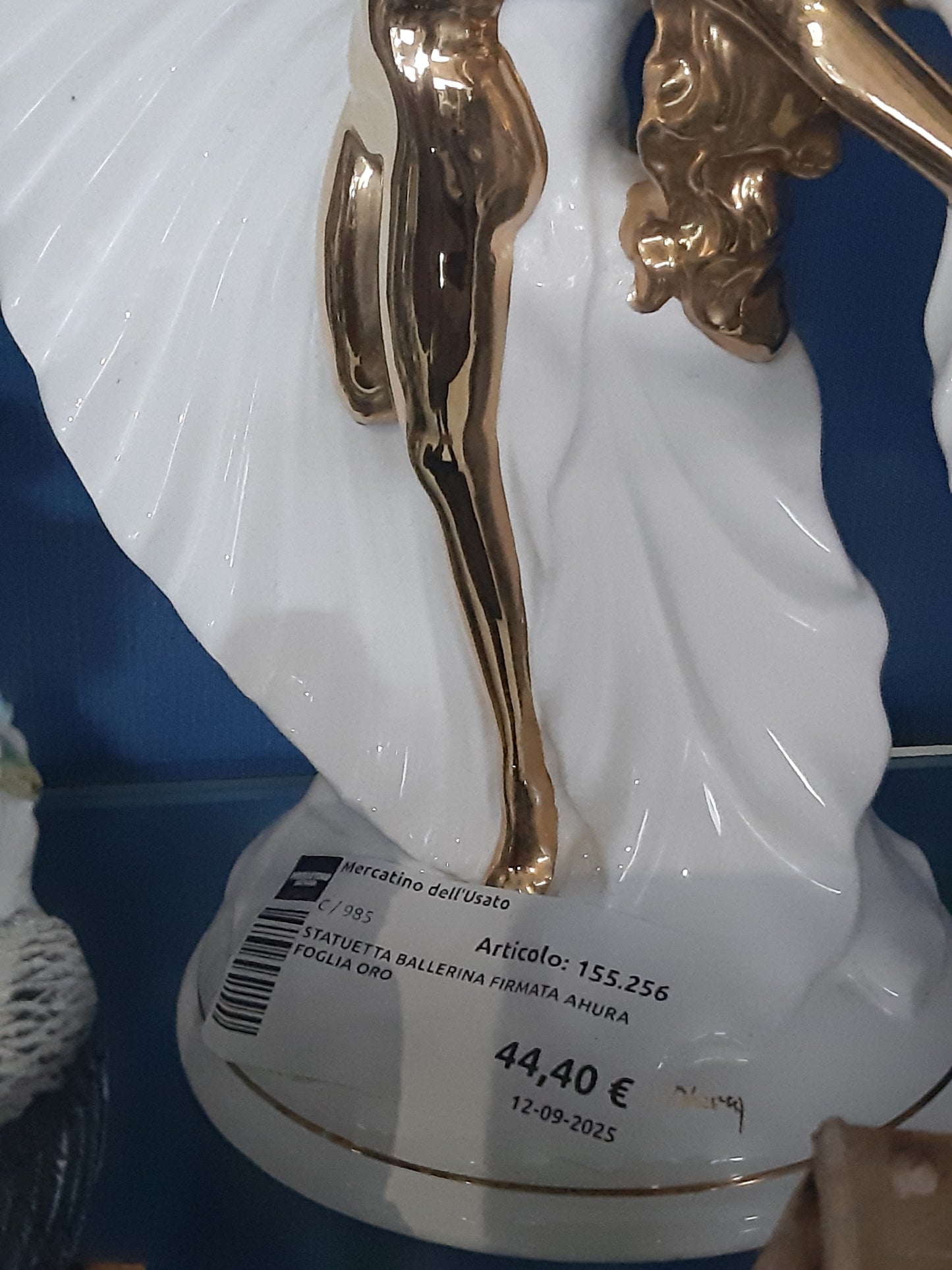 Statuetta Ballerina Firmata Ahura Foglia Oro