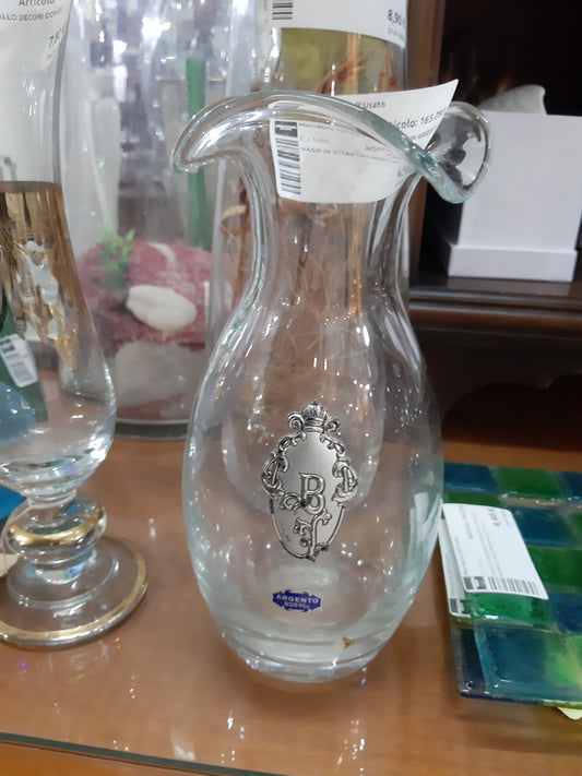 Vaso In Vetro Con Inserto In Argento