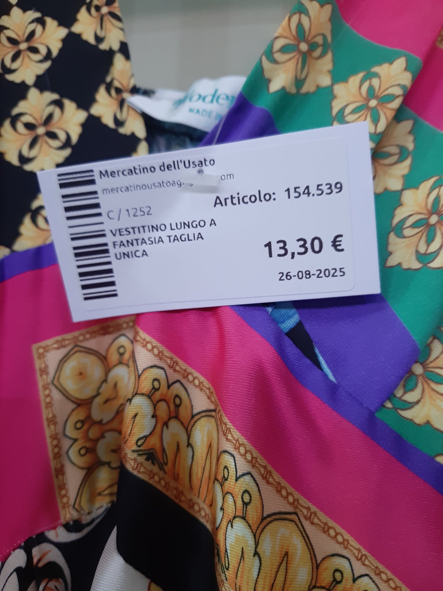 Vestitino Lungo A Fantasia Taglia Unica