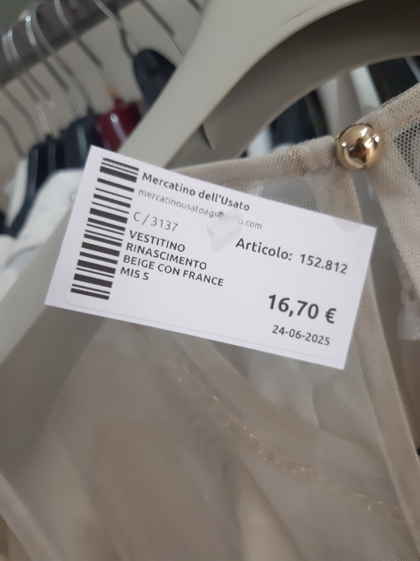 Vestitino Rinascimento Beige Con France Mis S