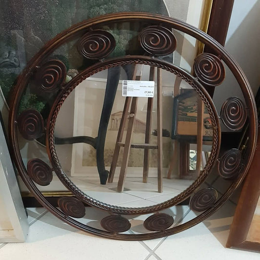 Specchio Rotondo In Ferro Battuto