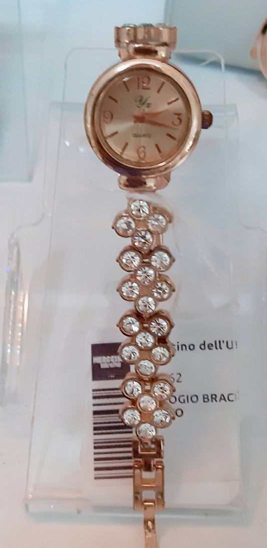 Orologio Bracciale Con Strass Rosato