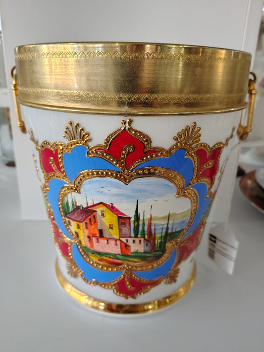 Portaghiaccio Decorato Con Finitire Alluminio Dorato Con Manici