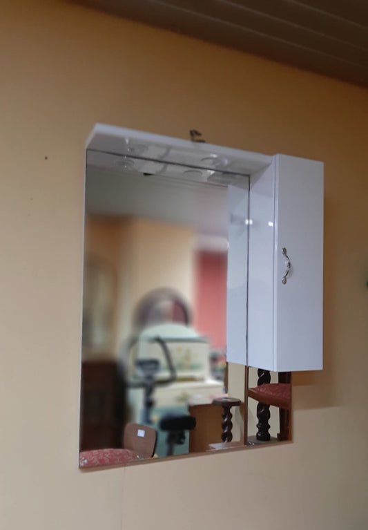 Specchio Bagno Bianco Con Sportello E Mensole