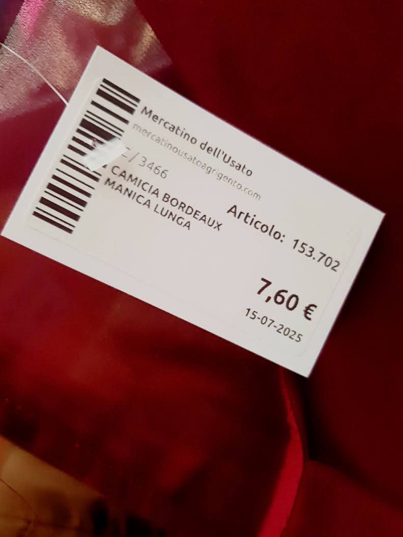 Camicia Bordeaux Manica Lunga