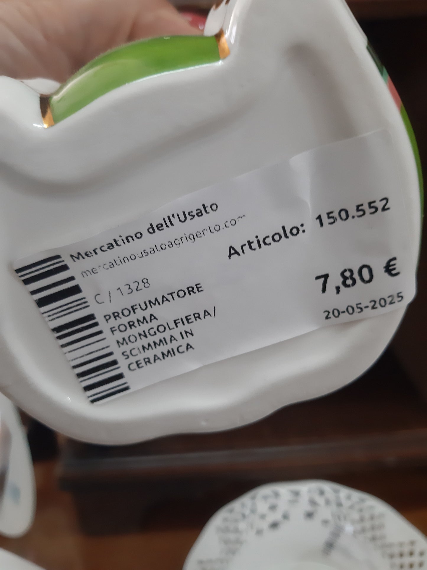 Profumatore Forma Mongolfiera/scimmia In Ceramica