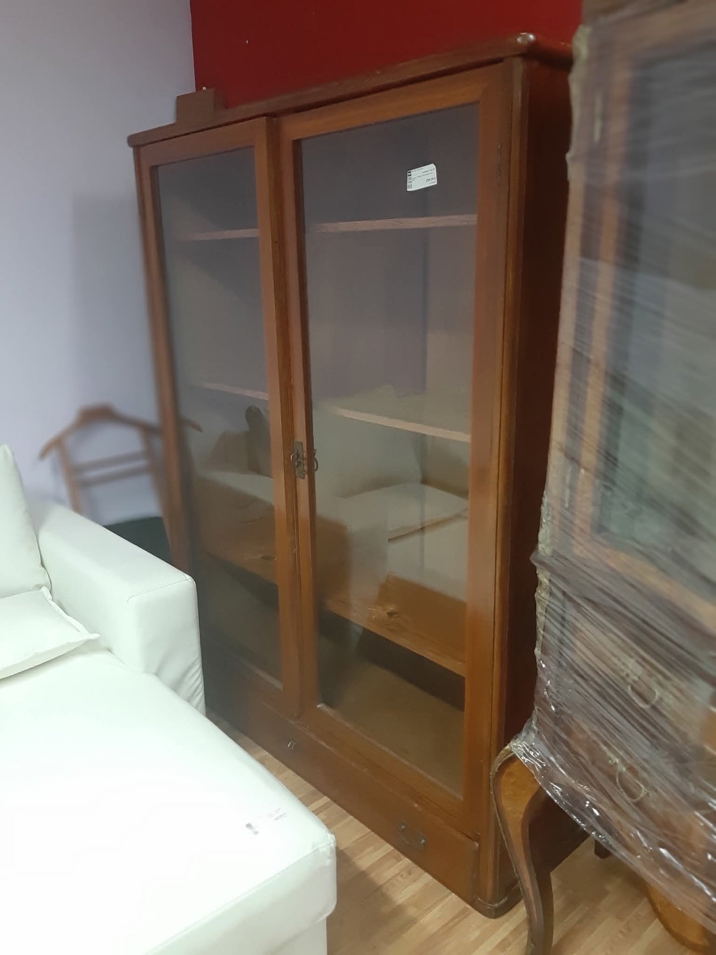 Vecchia Vetrina Con Cassetti Alla Base