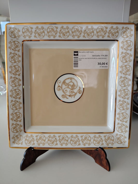 Svuota Tasche In Porcellana Bordo Oro
