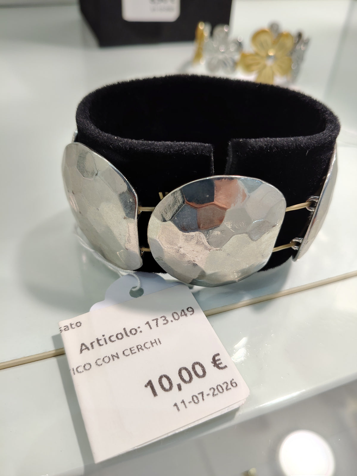 Bracciale Elastico Con Cerchi Martellati