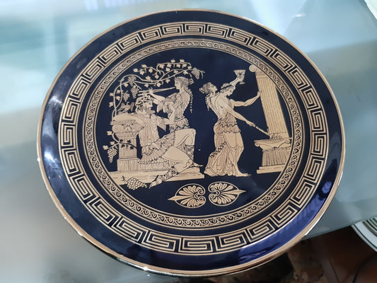 Piatto Con Decorazioni Dorate Made In Grecia