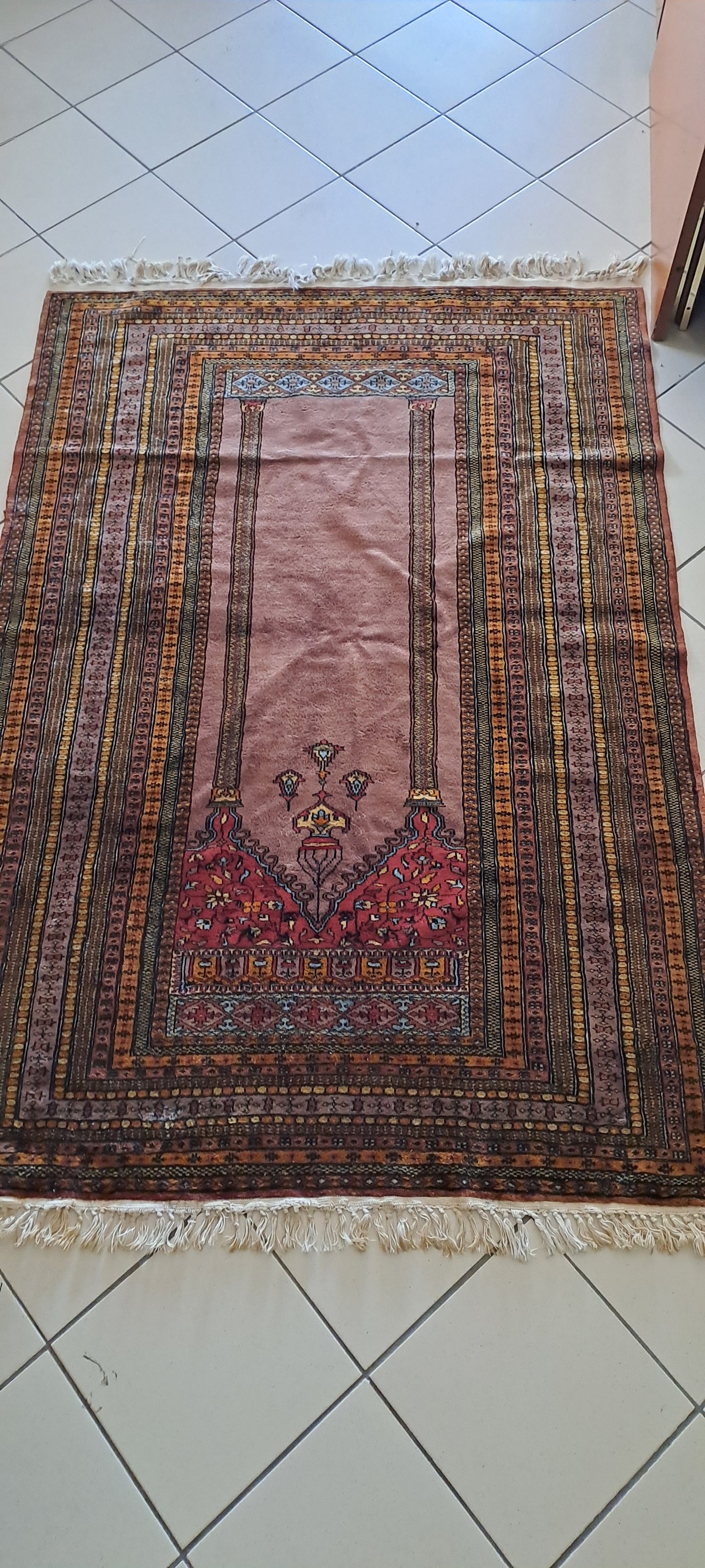 Tappeto Persiano Preghiera Lana Seta 180x124