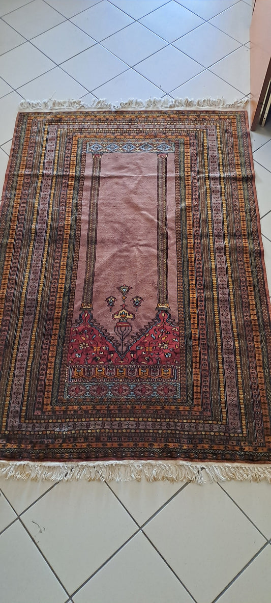 Tappeto Persiano Preghiera Lana Seta 180x124