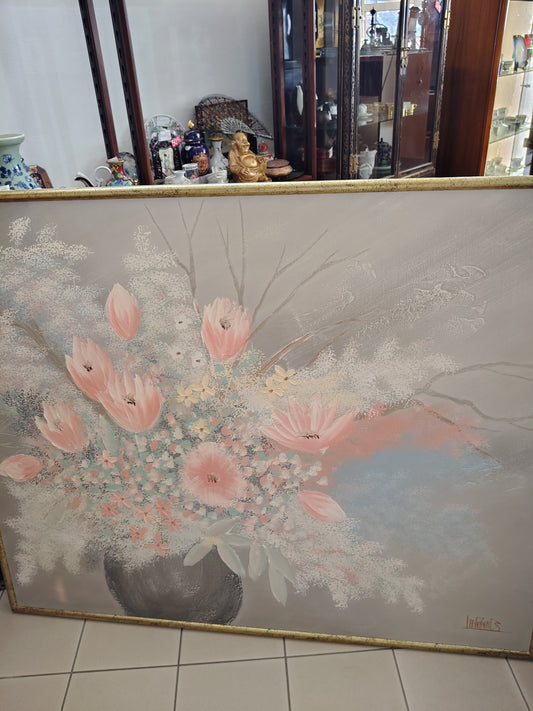Dipinto Su Tela Lee Reynolds Vaso Con Firi 157x126