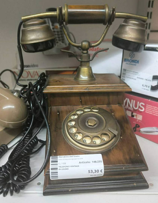 Telefono Vintage In Legno