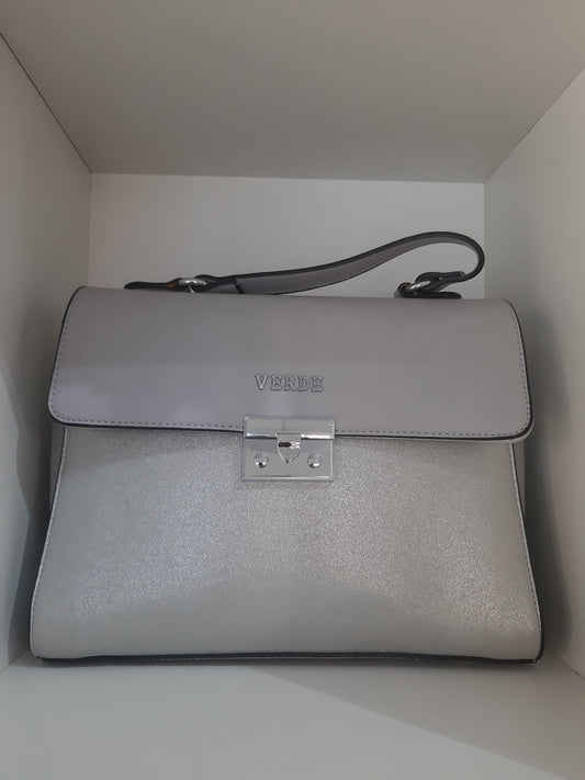 Borsa Grigia Brillantinata Marca Verde