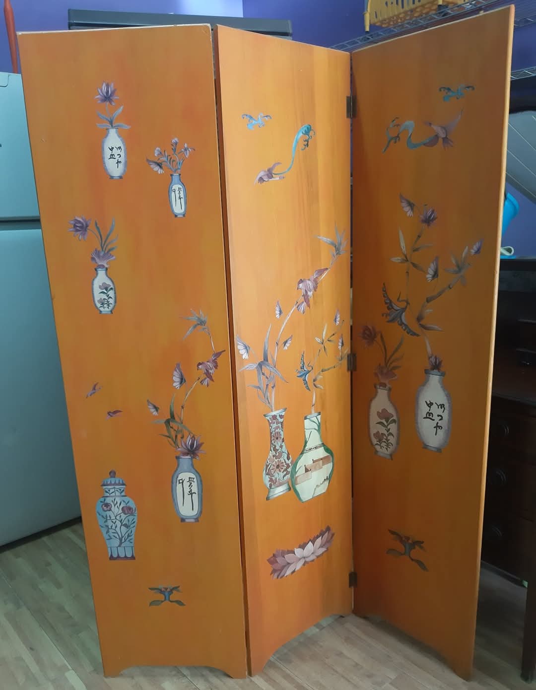 Separè Faggio Con Decori Orientali