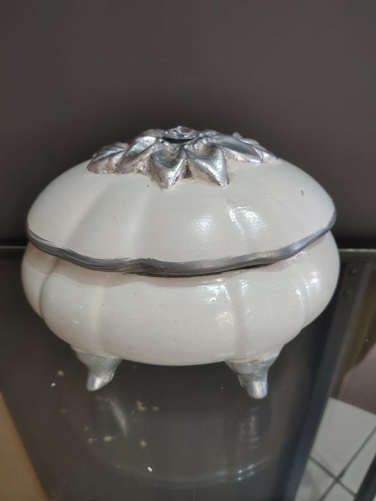 Cofanetto In Ceramica Con Strass Piedini Grigi R.